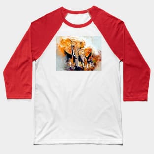 Watercolor Elephant Family Baseball T-Shirt
